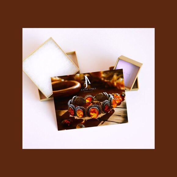 Handmade Baltic Amber Cuff Bracelet in 925 Sterling Silver - Picture 8 of 8